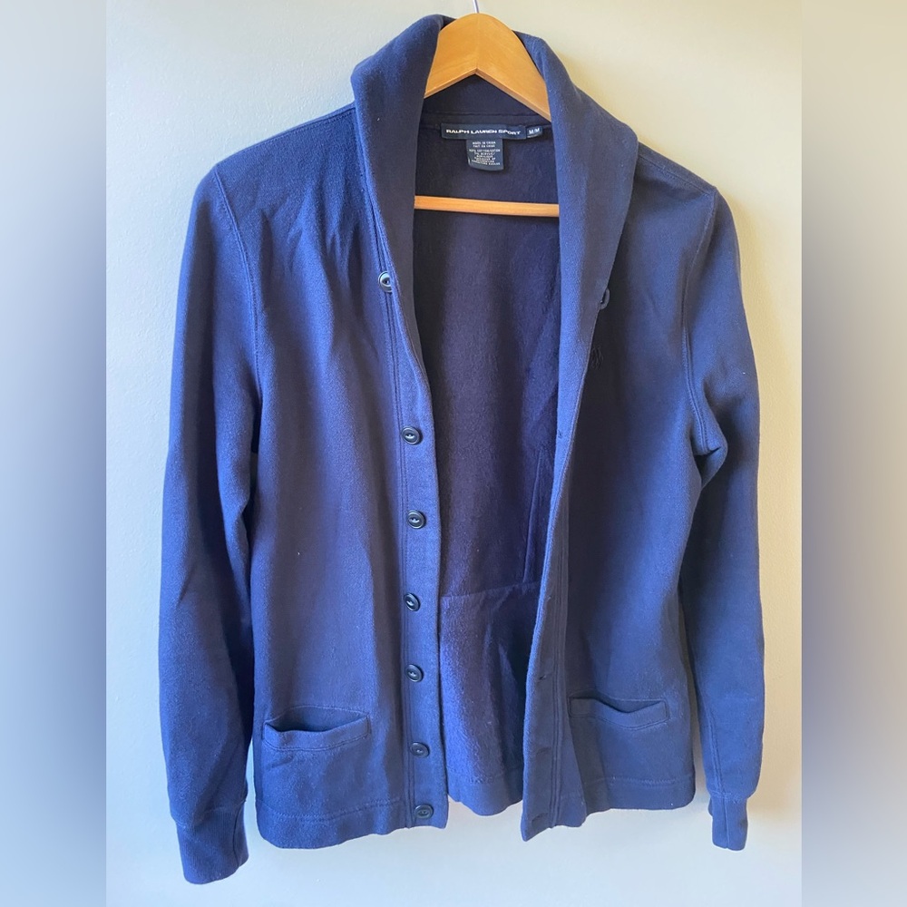 Ralph Lauren navy jersey cardigan